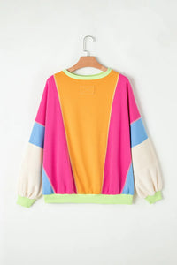 Color Block Round Neck Long Sleeve Top (multiple color options)