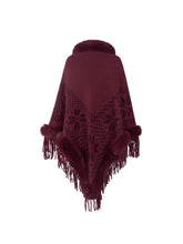 Load image into Gallery viewer, Fringe Geometric Cape Sleeve Poncho (multiple color options)
