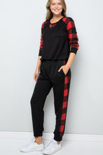 Load image into Gallery viewer, Plaid Side Print Lounge Sweatpants
