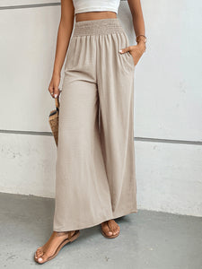 Perfee Wide Leg Pants with Pockets (multiple color options)