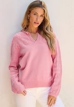 Load image into Gallery viewer, Daisy Notched Long Sleeve Sweater (multiple color options)
