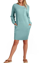 Load image into Gallery viewer, Striped Round Neck Long Sleeve Mini Dress (multiple color options)
