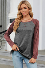 Load image into Gallery viewer, Heathered Round Neck Long Sleeve Top (multiple color options)
