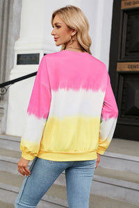 Gradient Round Neck Long Sleeve Sweatshirt (multiple color options)