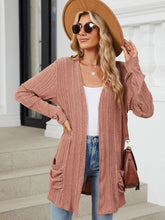 Load image into Gallery viewer, Pocketed Open Front Long Sleeve Cardigan (multiple color options)
