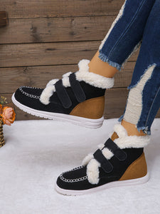 Faux Fur Round Toe Flat Boots (multiple color options)