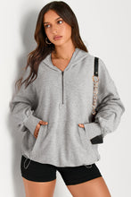 Load image into Gallery viewer, Pocketed Half Zip Long Sleeve Hoodie (multiple color options)
