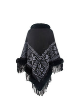 Load image into Gallery viewer, Fringe Geometric Cape Sleeve Poncho (multiple color options)
