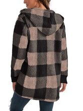 Load image into Gallery viewer, Plaid Long Sleeve Hooded Coat (multiple color options)
