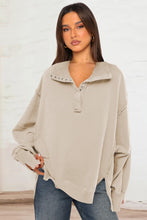 Load image into Gallery viewer, Exposed Seam Side Slit Long Sleeve Sweatshirt (multiple color options)
