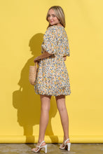 Load image into Gallery viewer, Floral Surplice Puff Sleeve Dress
