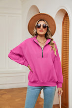 Load image into Gallery viewer, Half-Zip Dropped Shoulder Sweatshirt (multiple color options)
