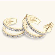 Load image into Gallery viewer, Moissanite 925 Sterling Silver C-Hoop Earrings (silver or gold)
