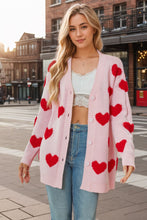 Load image into Gallery viewer, Heart Button Down Long Sleeve Cardigan (multiple color options)
