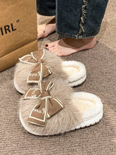 Load image into Gallery viewer, Bow Furry Round Toe Slippers (multiple color options)
