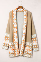 Load image into Gallery viewer, Geometric Open Front Long Sleeve Cardigan (multiple color options)
