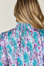 Load image into Gallery viewer, Printed Smocked Long Sleeve Blouse
