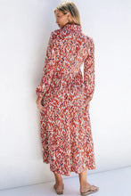 Load image into Gallery viewer, Printed Notched Long Sleeve Dress
