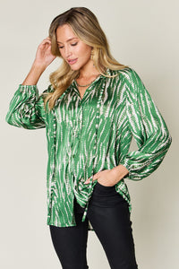 Printed Button Up Long Sleeve Shirt (multiple color options)