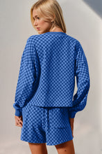 Load image into Gallery viewer, Checkered Half Button Top and Shorts Set (multiple color options)
