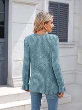 Load image into Gallery viewer, Lace Detail V-Neck Long Sleeve Top (multiple color options)
