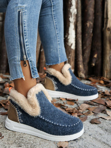 Furry Suede Round Toe Flat Sneakers (multiple color options)