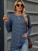 Load image into Gallery viewer, Striped Round Neck Long Sleeve Top (multiple color options)
