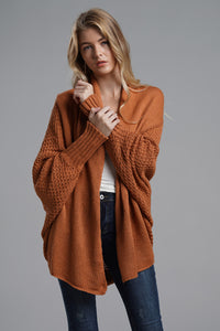 Open Front Batwing Sleeve Cardigan (multiple color options)