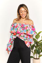 Load image into Gallery viewer, Feeling Fun Floral Off-Shoulder Flounce Sleeve Layered Blouse
