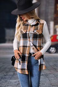 Plaid Button Up Vest (multiple color options)