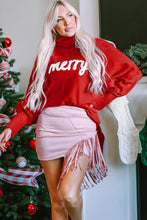 Load image into Gallery viewer, Merry Christmas Turtleneck Long Sleeve Sweater (multiple color options)
