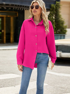 Collared Neck Long Sleeve Shirt (multiple color options)