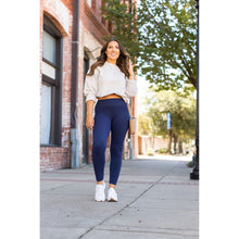 Load image into Gallery viewer, Navy Full-Length with Pocket Leggings - Luxe by Julia Rose®
