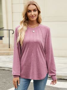 Round Neck Long Sleeve Top (multiple color options)