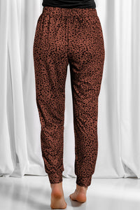 Leopard Drawstring Pocketed Pants (multiple color options)