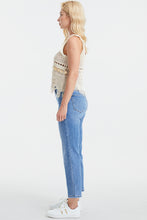 Load image into Gallery viewer, High Waist Raw Hem Straight Jeans by Bayeas
