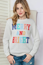 Load image into Gallery viewer, MERRY AND BRIGHT Cable Knit Pullover Sweatshirt (multiple color options)
