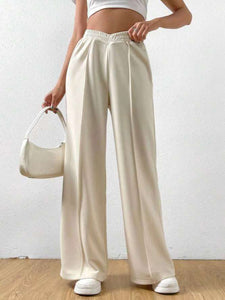 Elastic Waist Wide Leg Pants (multiple color options)