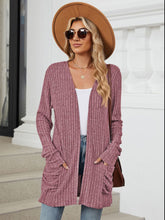 Load image into Gallery viewer, Pocketed Open Front Long Sleeve Cardigan (multiple color options)
