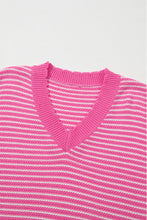 Load image into Gallery viewer, Striped V-Neck Dropped Shoulder Sweater (2 color options)
