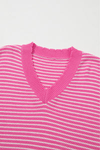 Striped V-Neck Dropped Shoulder Sweater (2 color options)