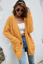 Load image into Gallery viewer, Open Front Openwork Fuzzy Cardigan with Pockets (multiple color options)
