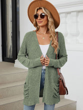 Load image into Gallery viewer, Pocketed Open Front Long Sleeve Cardigan (multiple color options)
