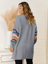 Load image into Gallery viewer, Striped Open Front Dropped Shoulder Cardigan (multiple color options)
