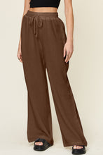 Load image into Gallery viewer, Texture Drawstring Wide Leg Pants (multiple color options)
