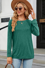 Load image into Gallery viewer, Heathered Round Neck Long Sleeve Top (multiple color options)
