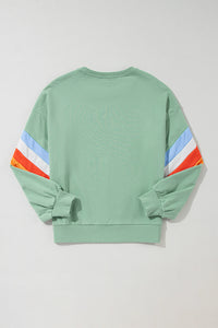 Contrast Round Neck Long Sleeve Sweatshirt (2 color options)