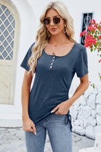 Load image into Gallery viewer, Ruched Square Neck Short Sleeve Top (multiple color options)
