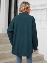 Load image into Gallery viewer, Collared Neck Long Sleeve Dropped Shoulder Shirt (multiple color options)
