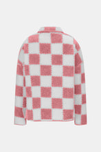 Load image into Gallery viewer, Checkered Snap Down Long Sleeve Teddy Jacket  (multiple color options)
